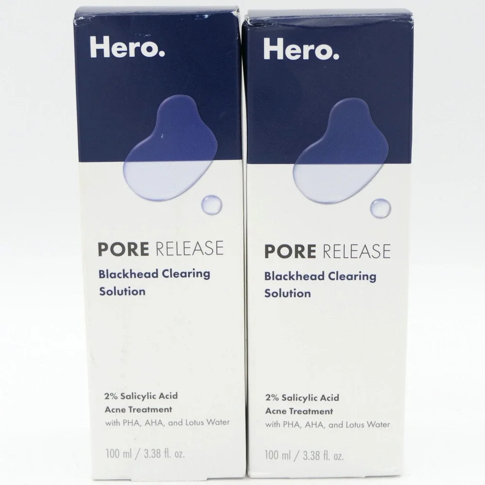 Hero. Pore Release Blackhead Cleansing Solution Acne Treatment 2 Pk 3.38oz 08/26
